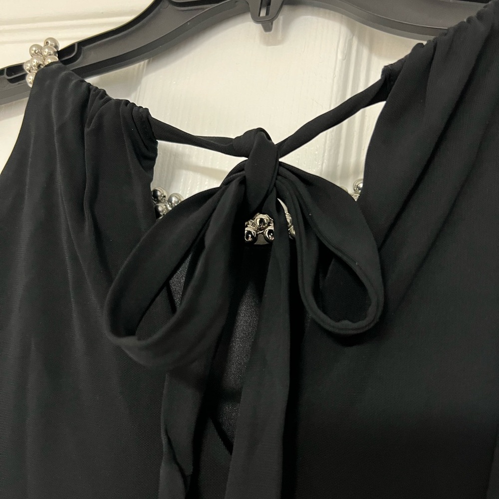 White House Black Market Black Dress with Silver Accents - Picture 6 of 11